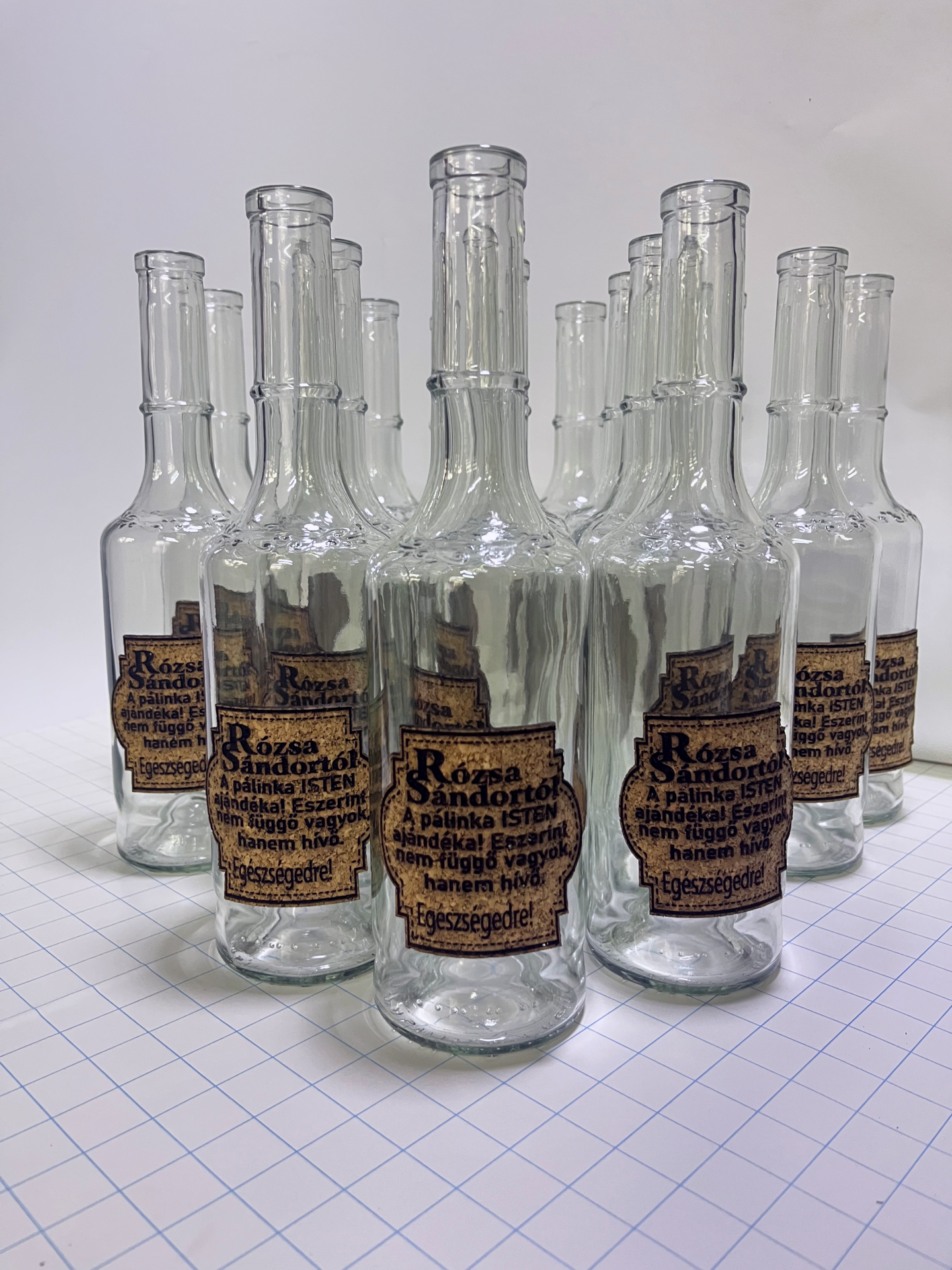 Prafával címkézett pálinkás üveg 0,5L